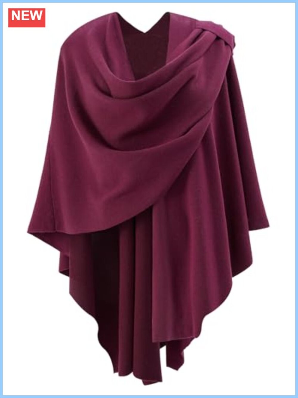 Women's Cross Front Poncho Shawl Wrap Double-Knit Cape for Wedding Formal